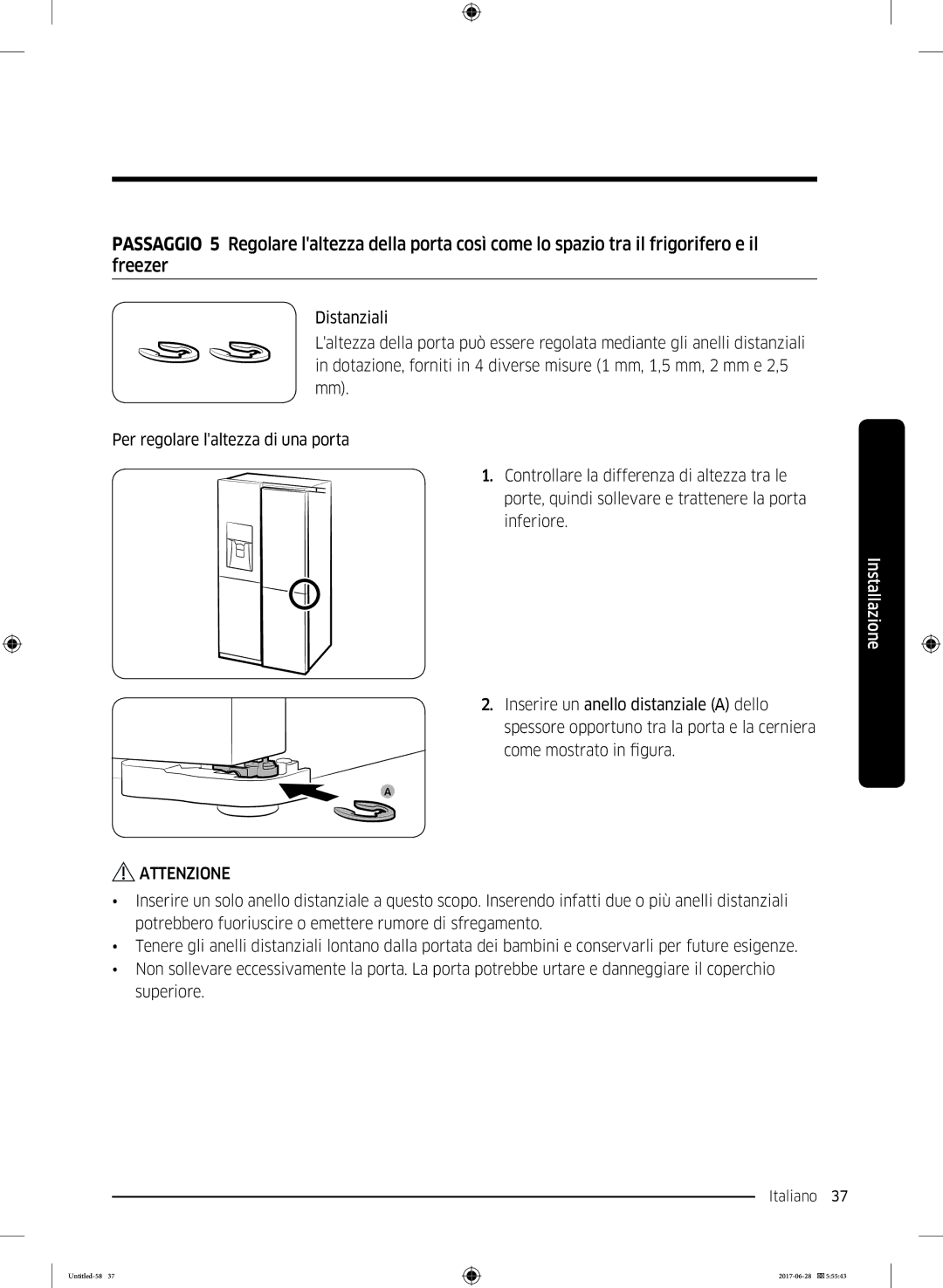 Samsung RF56K9041SR/ES manual Italiano 37  